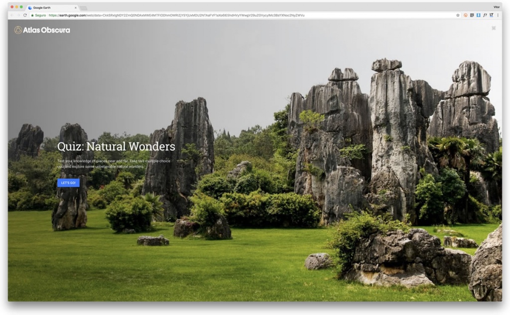 Teste os seus conhecimentos sobre maravilhas naturais no Google Earth