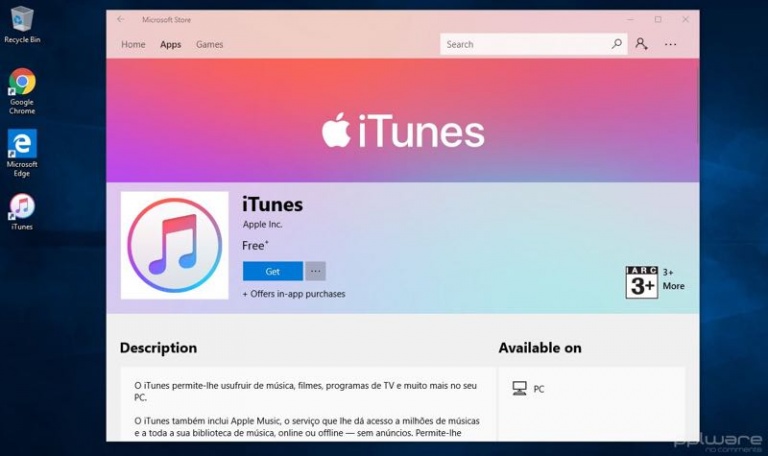 O iTunes chegou finalmente à loja de apps da Microsoft