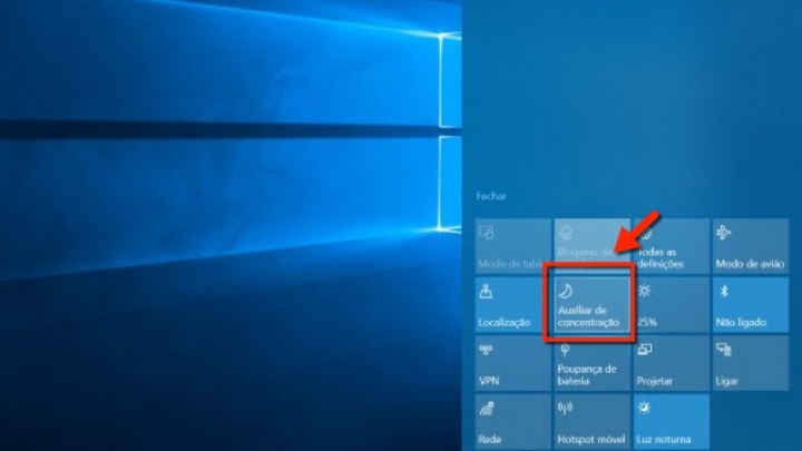 Windows 10 Auxiliar de concentração Atualização de abril
