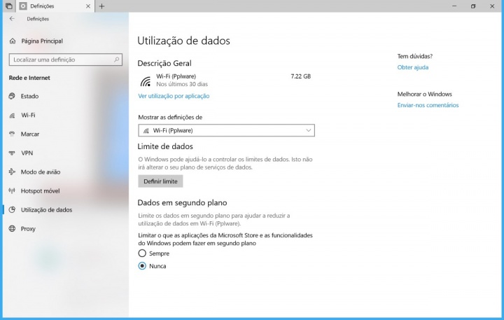 Windows 10 consumos Internet