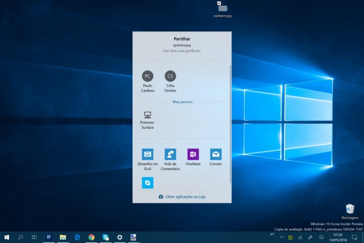 Windows 10 Partilha de proximidade Microsoft ficheiros