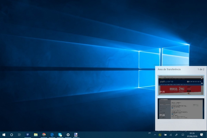 Windows 10 área de transferência clipboard Microsoft