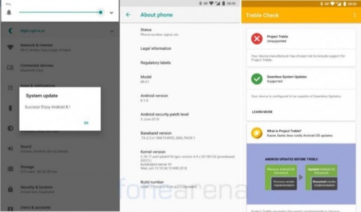 Xiaomi Mi A1 Android Oreo 8.1