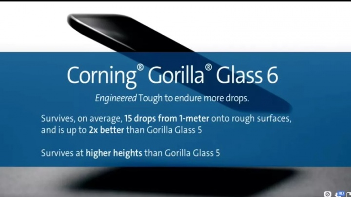 Gorilla Glass 6 Corning ecrã vidro proteção