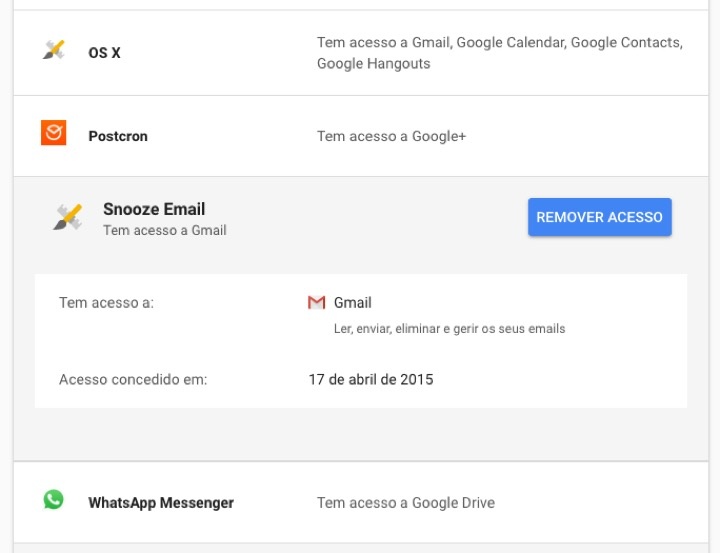 Gmail controlo permissões e-mail mensagens