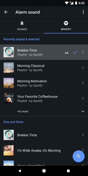 relógio Android Spotify Google despertador