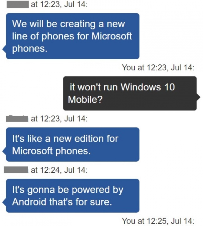 Microsoft Android smartphone