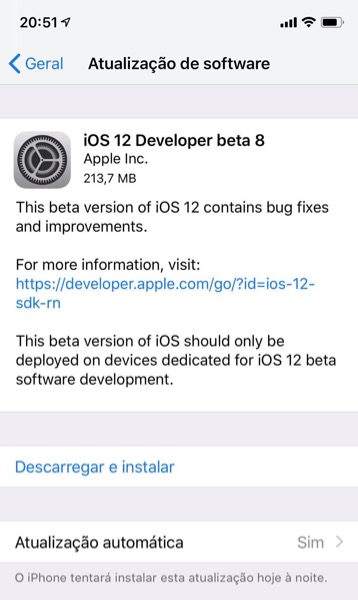 Apple iOS 12 beta 8 iPhone iPad