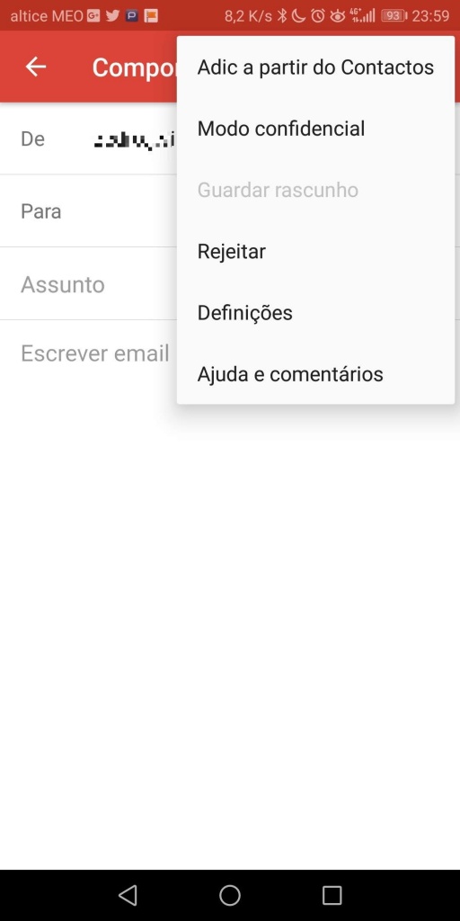 Gmail Android modo confidencial Google