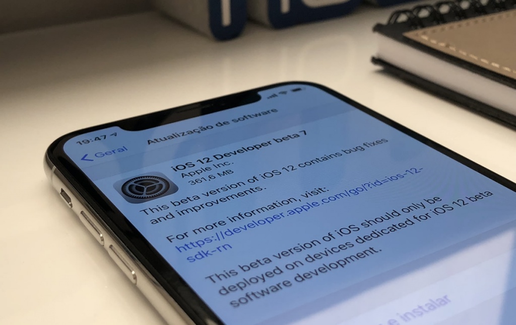 Apple lança o iOS 12 developer beta 7 para iPhone e iPad