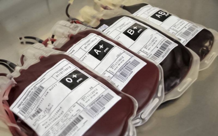 Imagem de vários tipos de sangue de dador