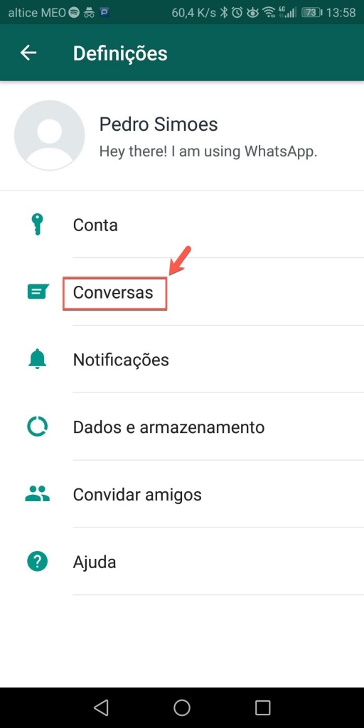 WhatsApp Google Drive cópias de segurança Android dica