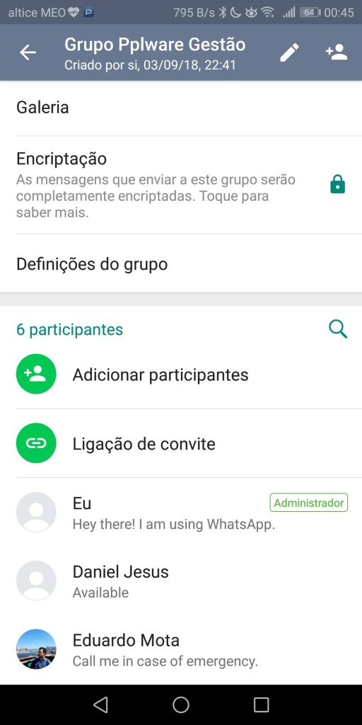 WhatsApp Grupos Convite link utilizadores