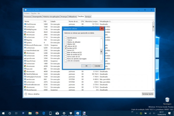 Windows 10 apps disco leitura escrita