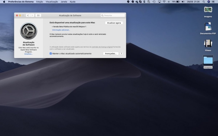 macOS Mojave Apple atualização Apple