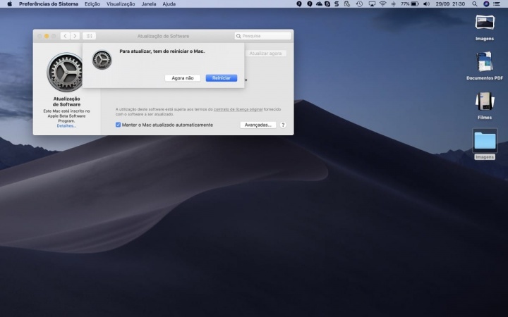 macOS Mojave Apple atualização Apple