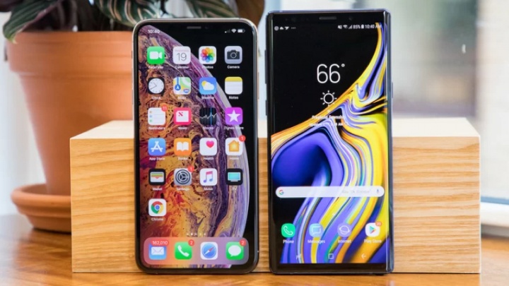 iPhone XS Max Galaxy Note9 velocidade teste