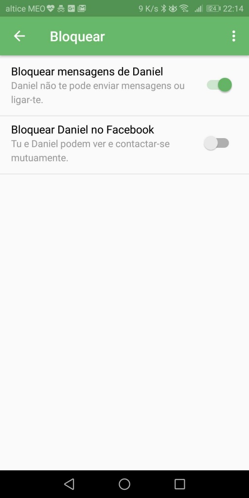 Messenger Facebook bloqueado contacto