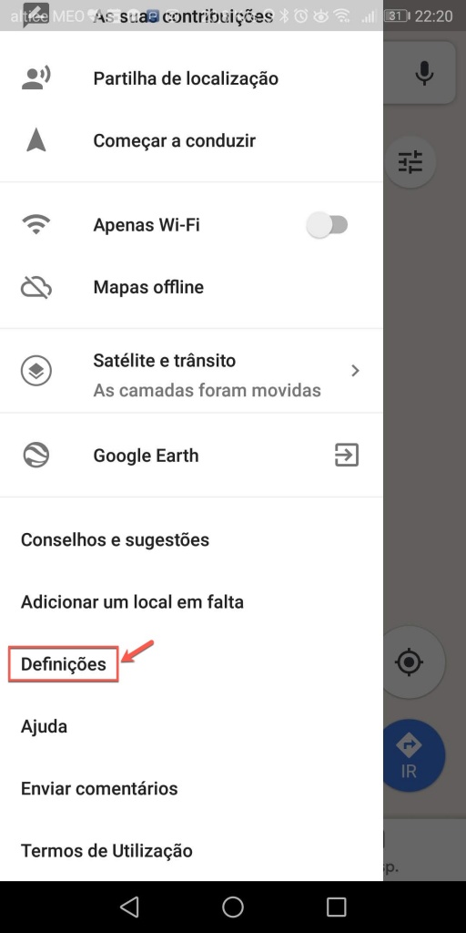 Eliminar Histórico Pesquisas Google Maps Android