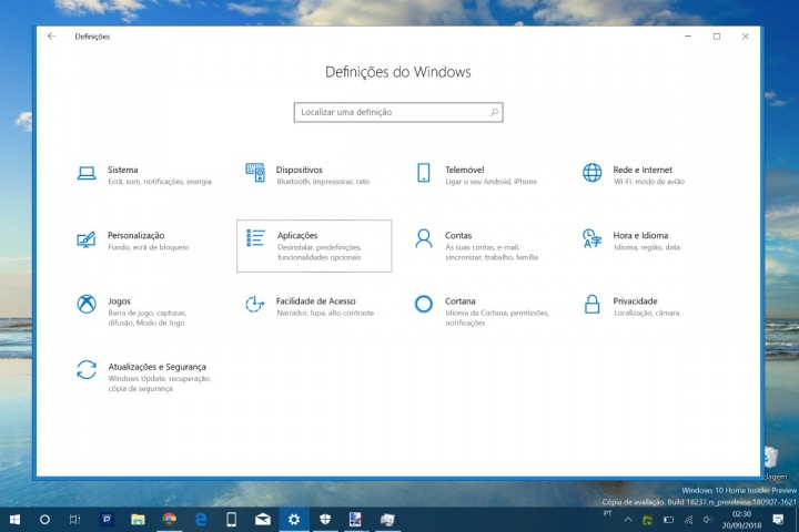 Windows 10 arranque Gestor de Tarefas Definições apps