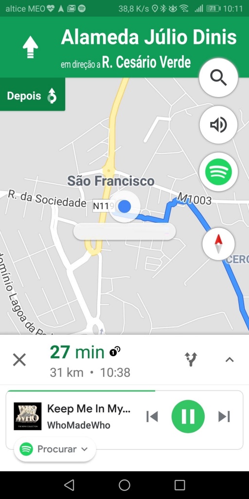 Google Maps Spotify integrado