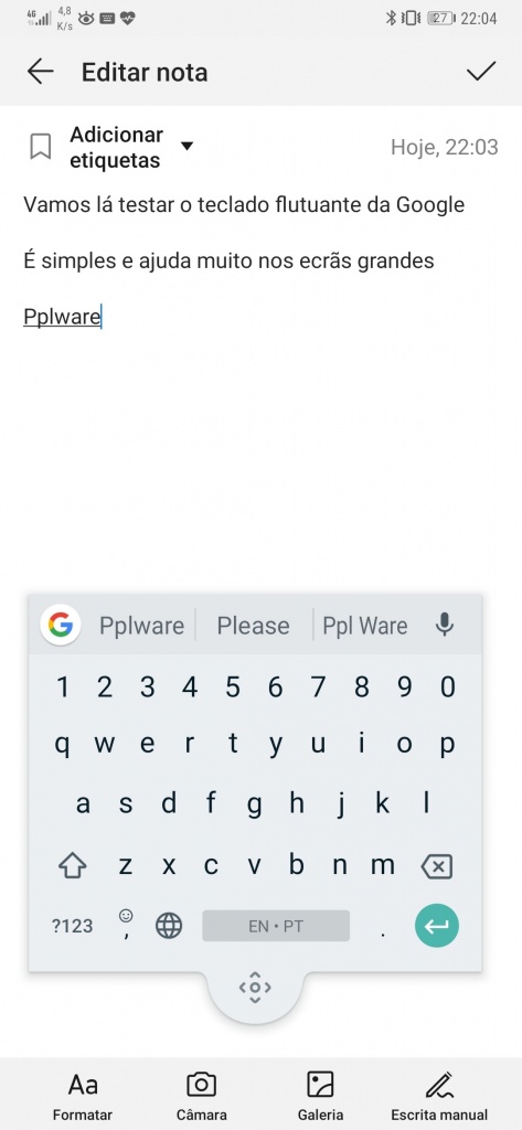 Android Google teclado flutuante Gboard