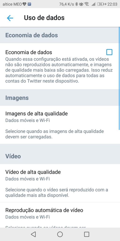 Twitter Android iOS app dados