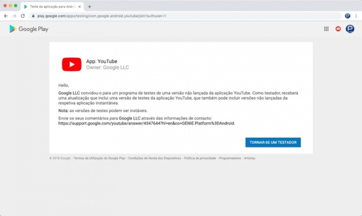 YouTube Beta Android teste dica