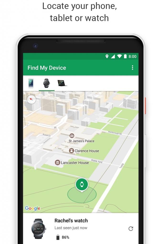 Android smartphone Google edifícios Find My Device