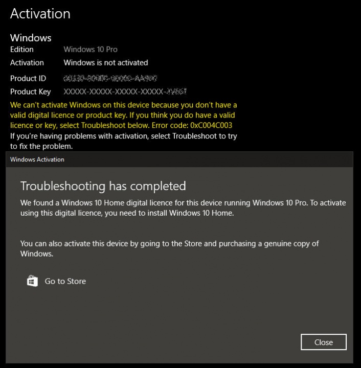 Windows 10 Microsoft desativado chave registo