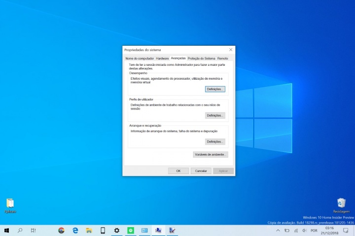 Windows 10 animações rápido desligando dica