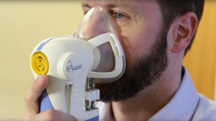 Imagem de teste de respiração para diagnóstico de cancro