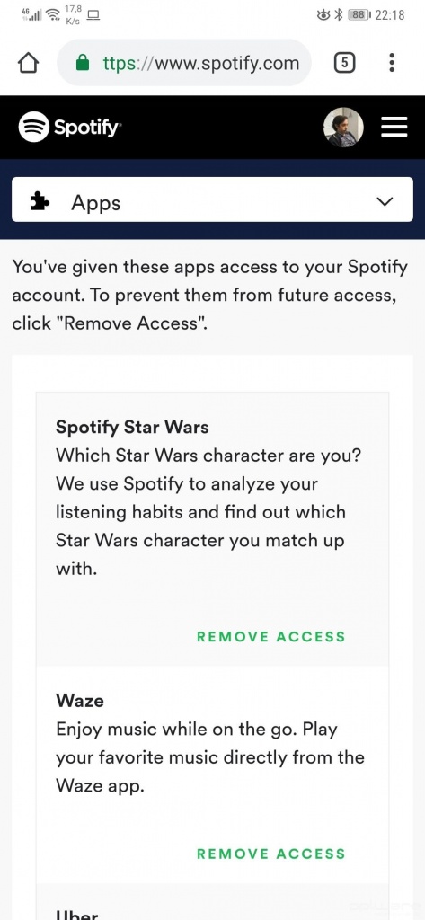 Spotify apps dica conta