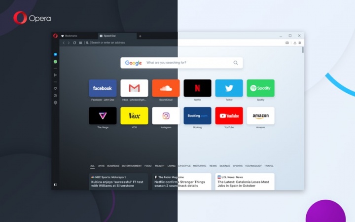 Opera Reborn 3 browser Internet interface