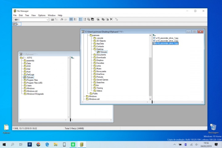 Windows 3.0 explorador ficheiros Microsoft passado