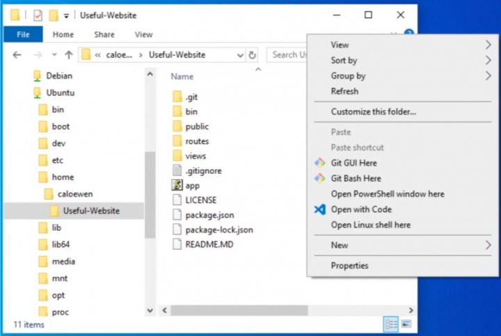 Windows 10 Linux ficheiros aceder