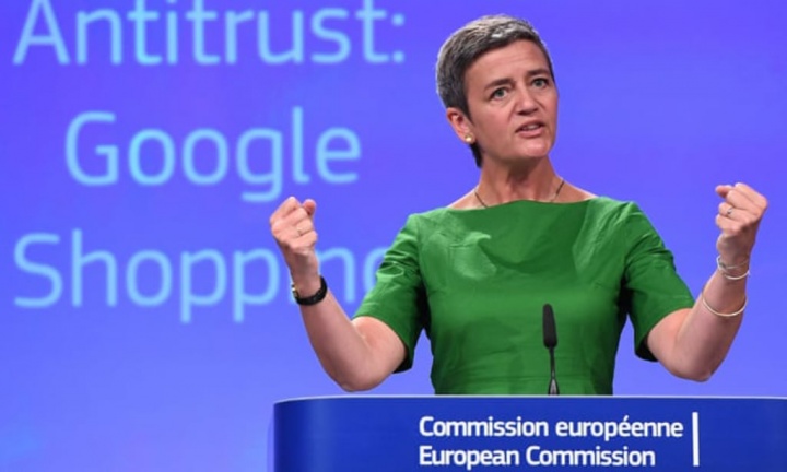 Margrethe Vestager Google Europa Bruxelas euros multa Google Facebook Amazon Apple Comissão Europeia Valve Steam jogos Comissão Europeia