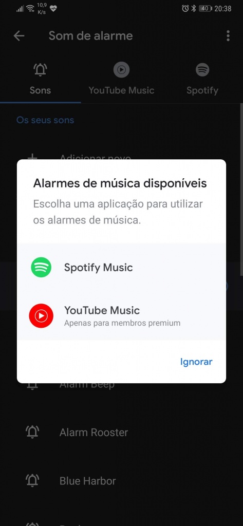 YouTube Music Google relógio Android Spotify