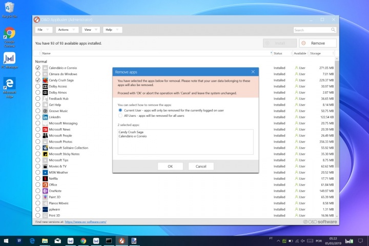 Windows 10 apps nativas remover O&O AppBuster