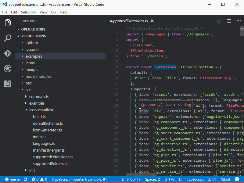 visual studio code icons not showing