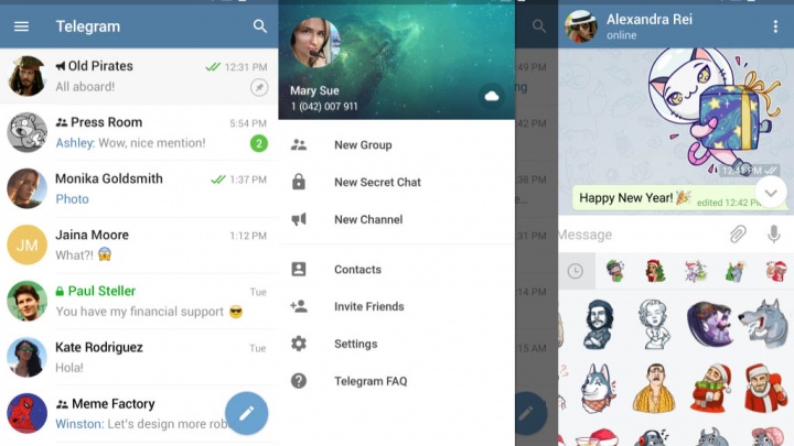WhatsApp Facebook Viber Telegram GroupMe Slack