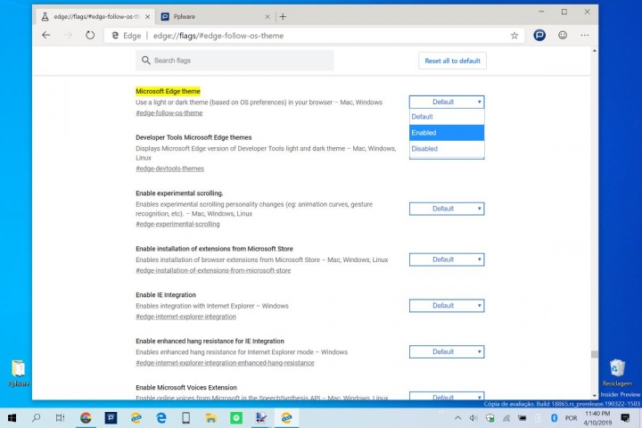 Edge Microsoft Windows 10 dark mode Chrome
