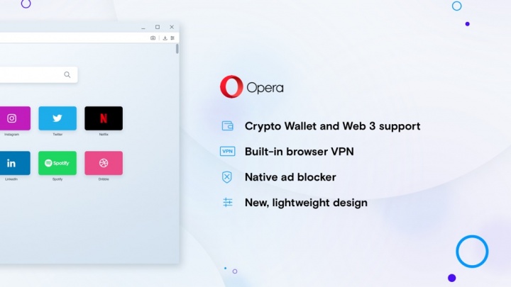 Opera VPN criptomoedas Reborn 3 browser