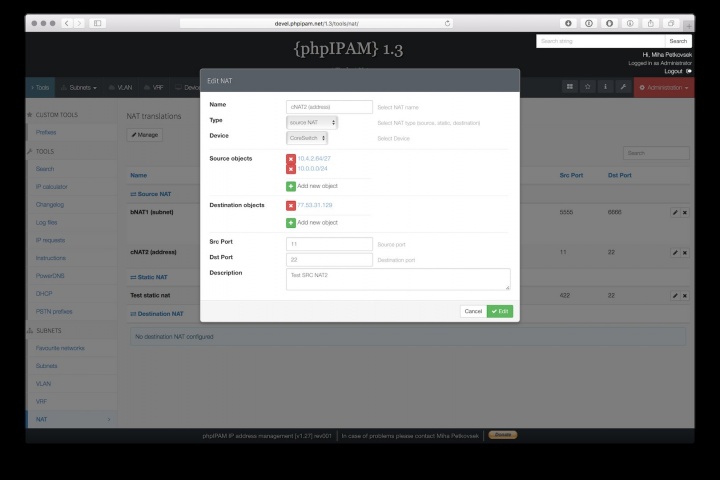 phpIPAM – Registe todos os endereços da sua rede informática