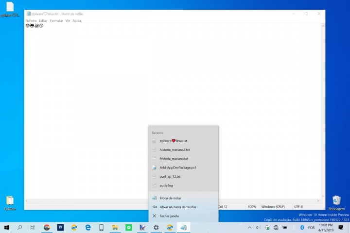 Windows 10 emojis nome ficheiro pasta