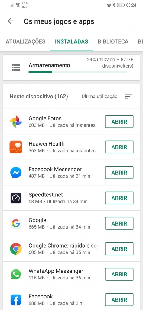 Android apps espaço remover espaço