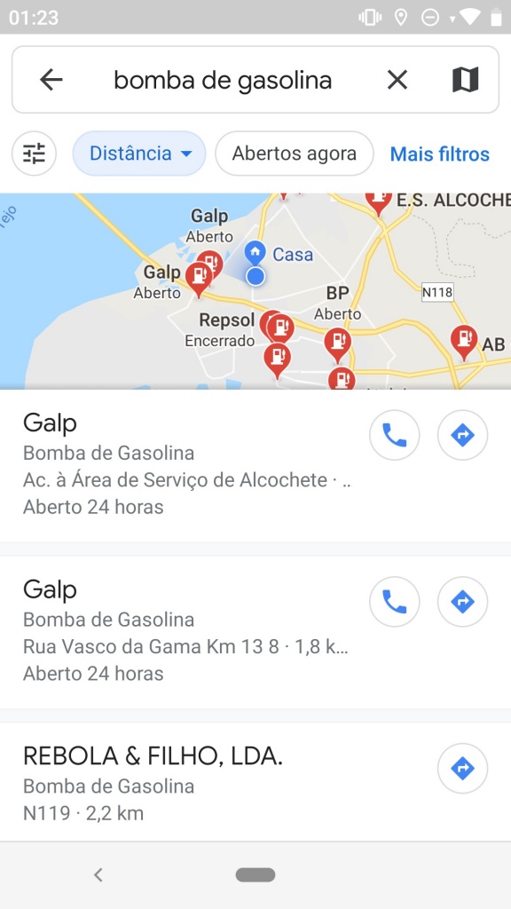 Google Maps bomba gasolina ordem