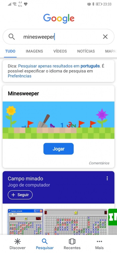 Minesweeper campo minado google android jogo