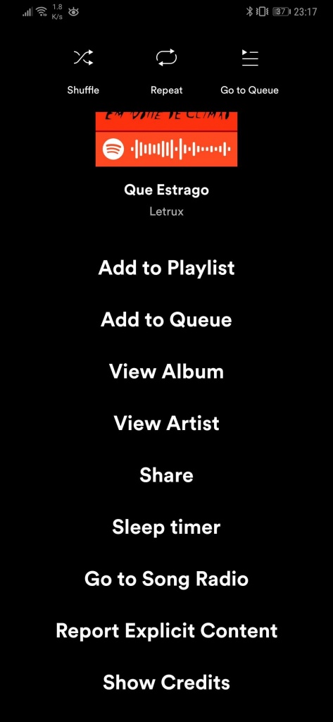 Spotify Android temporizador música app