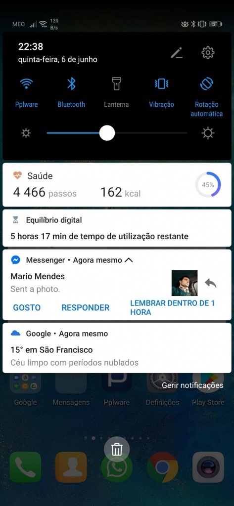 Messenger Facebook notificação mensagem Android